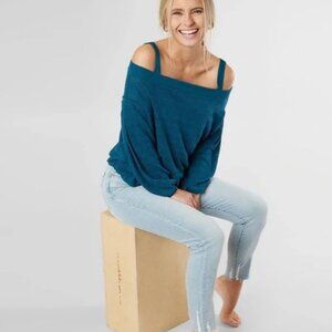 Free People Sistine Hacci Cold Shoulder Top Size XS
